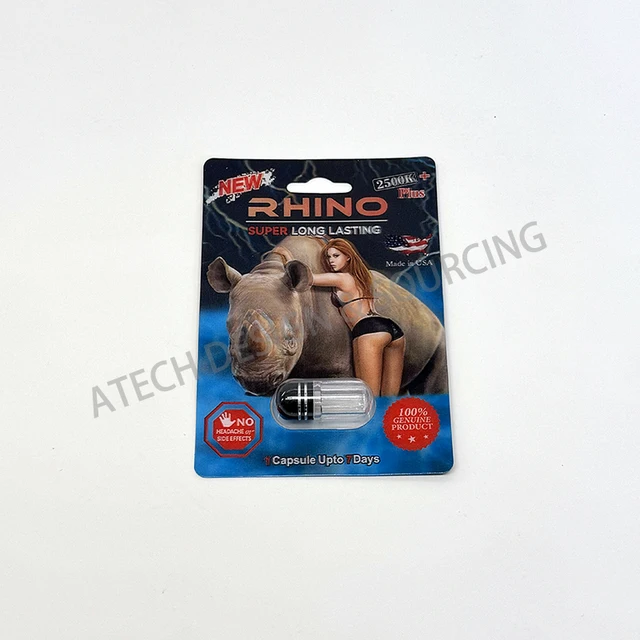 Hot Selling Rhino Pills Male Sexual Enhancement Pills Display Packaging Box Rhino Blister Capsule Bottle Card