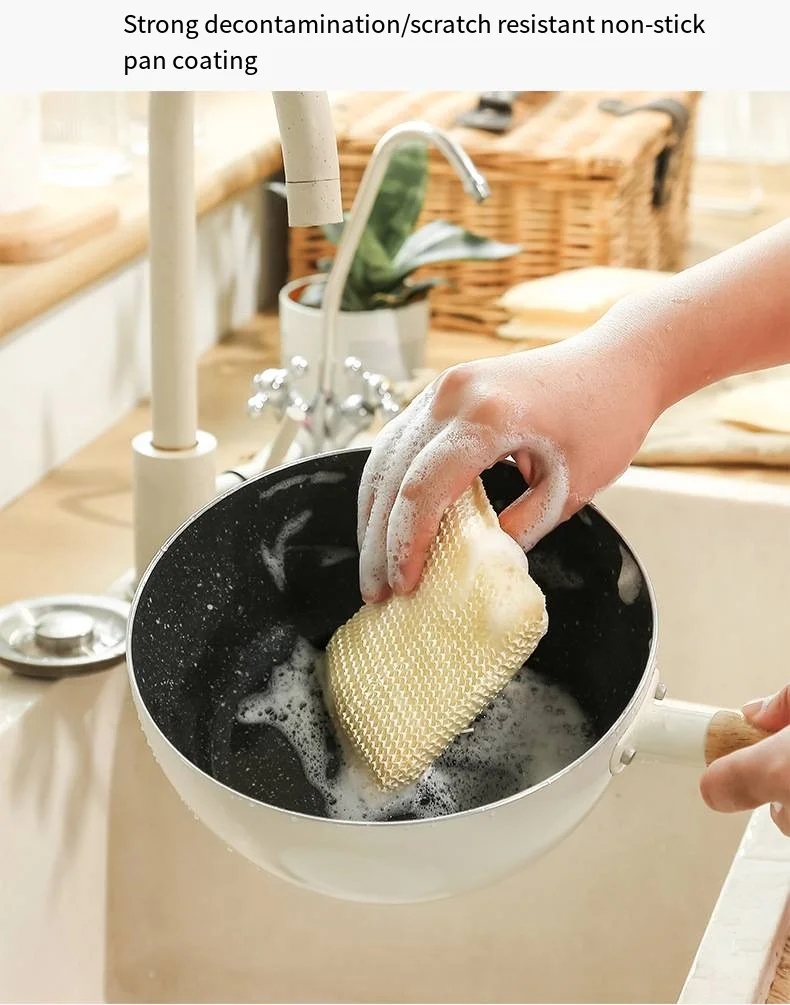 Bamboo and wood fiber dishwashing cloth Dishwashing towel Sponge brush pot dishwashing cloth cleaning brush details