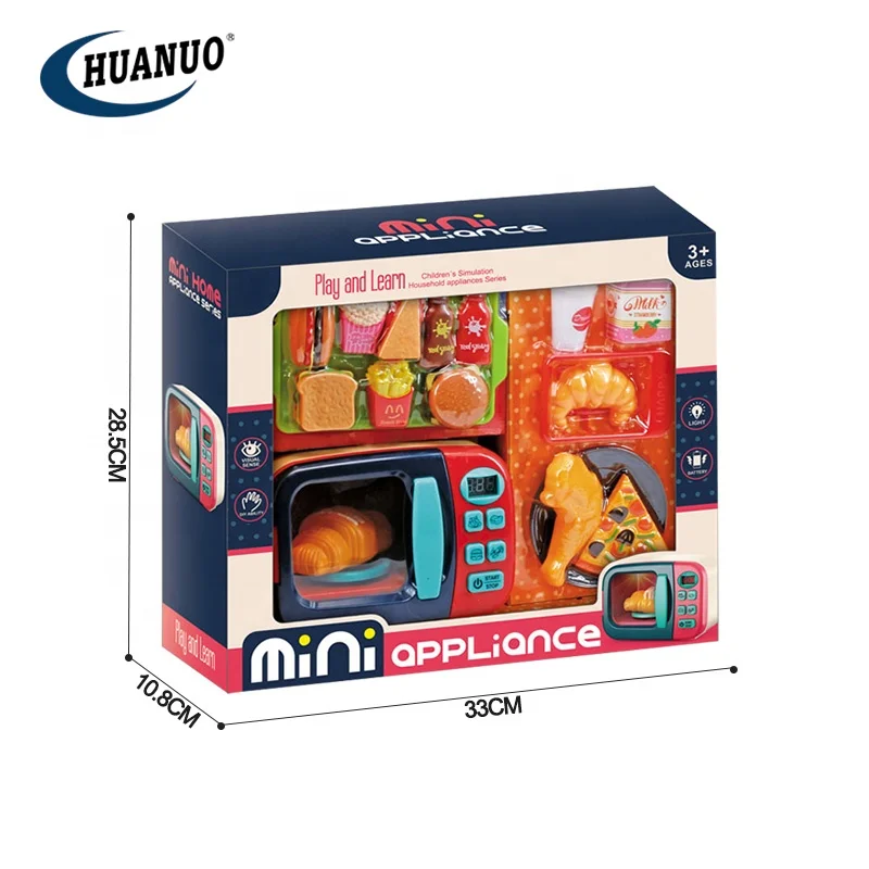 Kid's Kitchen Toys Mini Microwave Oven Toy for Pretend Play