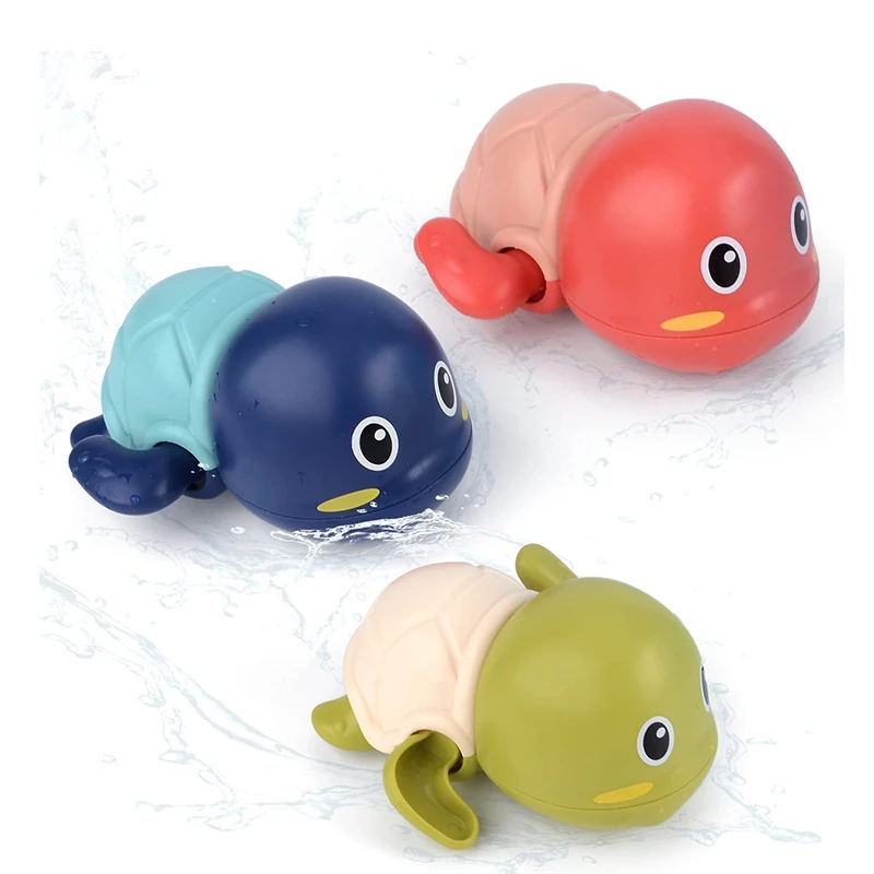 Cute Swimming Turtle Bath Toys Floating Wind Up Small Bathroom Toys Bathtub Water Animal Bath ...