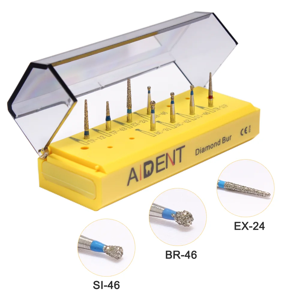 ai-fgs04 open pulp cavity 8 pieces/pack diamond burs high speed