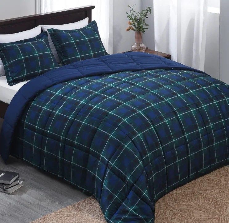 Queen Size Reversible Comforter Set Down Alternative Bedding Set, OEKO-TEX Standard 100 Certified, Cheap Wholesale Price Bed Set