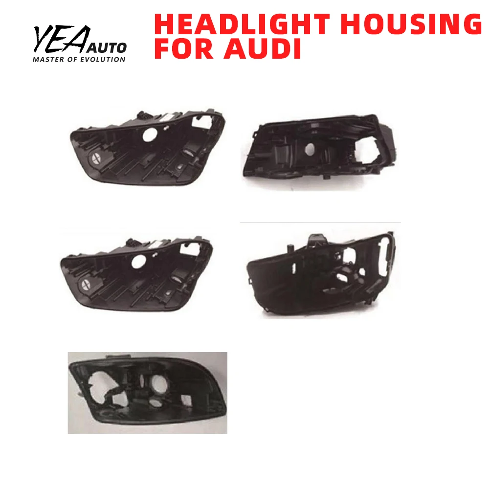 product car headlight glass lampshade cover lens for audi a3 a4 a5 a6 a7 a8 q2 q3 q5 q7 tt headlamp lens cover black housing back base-40