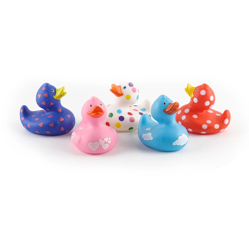 3.5'' Custom Logo 20 Types of Rubber Duck Toy Floating Sound Squeaky Bath Toys for Kids Gifts 6
