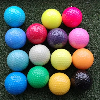 Wholesale  2 layers Colorful golf ball gift colored golf practice balls
