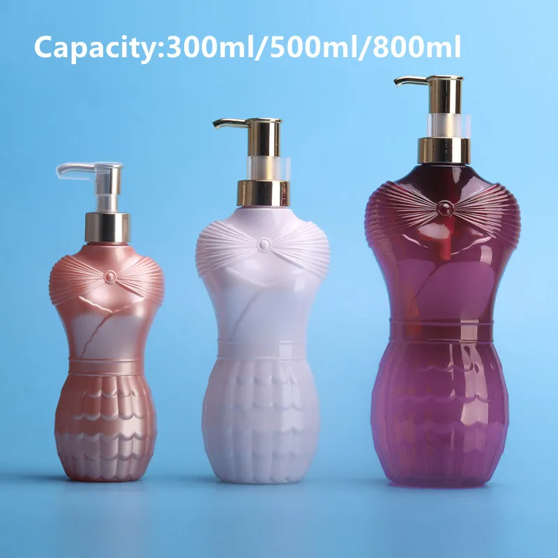 空のプラスチック製の女性の体型ボトル300ml500ml700ml体型