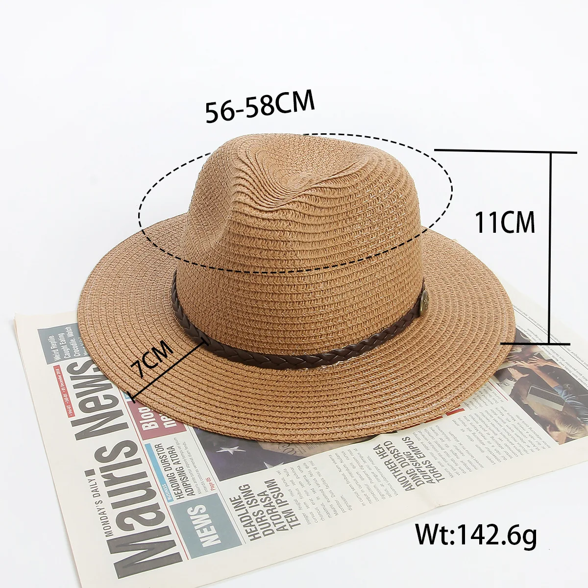 Unisex Panama Hat Wide Brim Sun Hat For Summer Beach Holidays_voghion.com