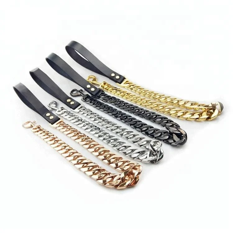 Bully halsband 32 mm roestvrijstalen gouden ketting grote hond Pitbull Bulldog Franse ketting aangepaste kwaliteit sterke huisdierhalsband kopen vanaf een prijs van 48