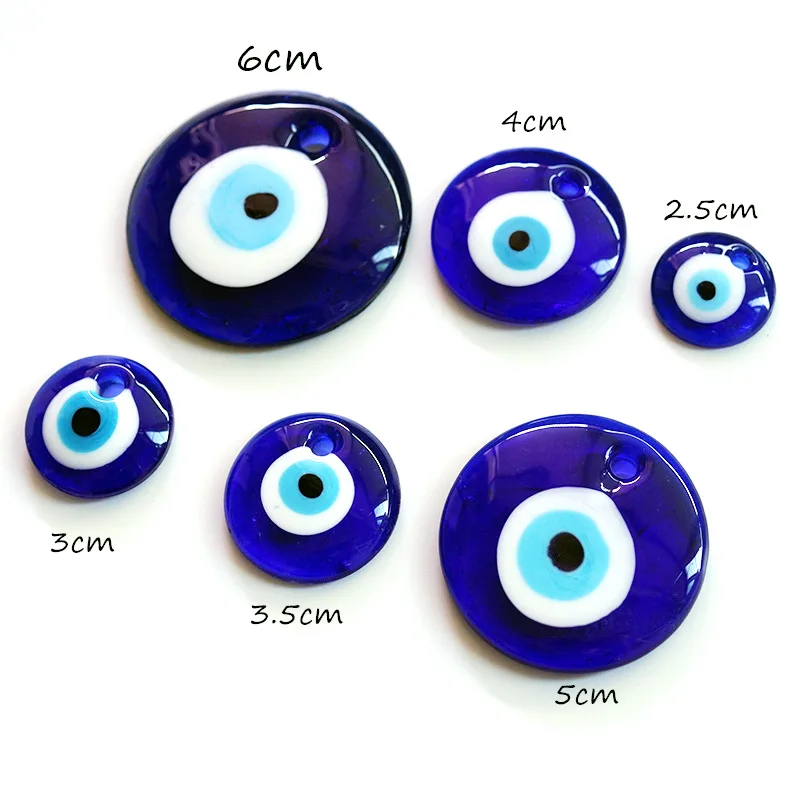 Wholesale Handmade Round Glass Blue Evil Eye Charms Pendant For