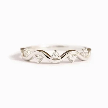 RFJEWEL 2023 to My Daughter Highs and Lows Inspirational Ring, Gold Plated Adjustable Opening Wave Pattern Ring with Zircon
