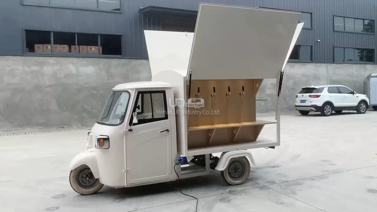 Custom Cupcake Coffee Cart 3 Wheel Mobile Ice Cream Snack Van Italian ...