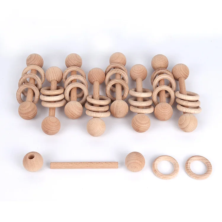 Wooden Rings Rattle Natural Wooden Rattle Beech Wood Ring - Buy Molar Teether Ring Rattle ...