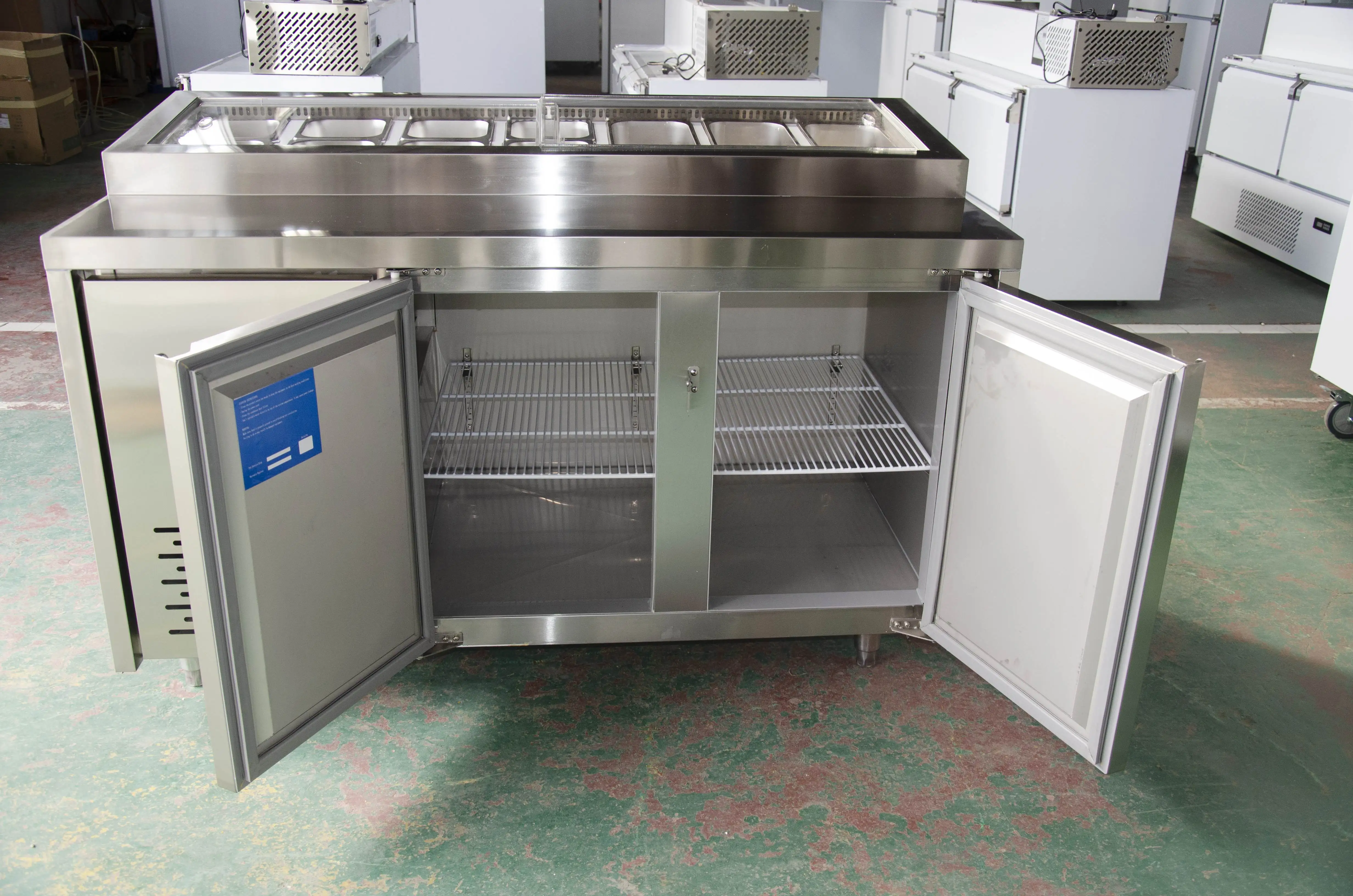 Belnor Pizza Counter Chiller Air Cooler with Stainless Steel and Digital Temperature Control