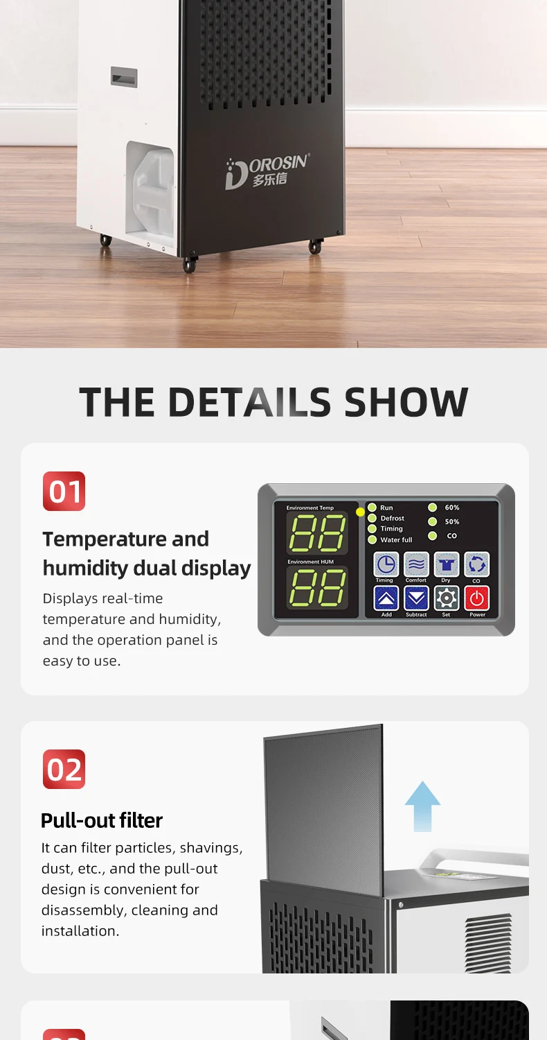 Dk90 Dorosin Portable Commercial Industrial Dehumidifier With Handle