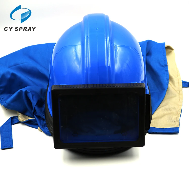 Industrial Sand Blasting Hood – Built-in Safety Helmet, Detachable Breathing Valve, Anti-Dust Protective Mask For Sandblasting & Grinding