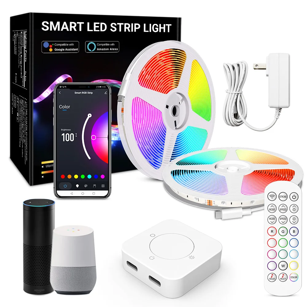 5050 WIFI Smart RGB LED Strip Lights Kit compatible with Alexa Google Assistant 