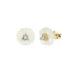 10mm shell flower S925 silver plated with 14K gold