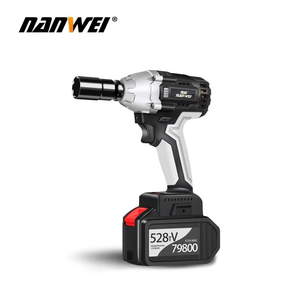 Brushless Cordless Electric Impact Wrench 21V Socket Li-ion Battery Hand Drill Installation Power Tools Variabl