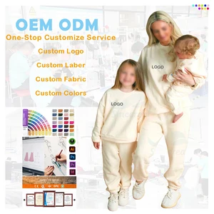 Cotton Kids Tracksuits Plain Clothes Sets Winter Pullover Hoodies Children Sweatshirt Kids Sweat Suits Boys Girls Sweatsuit Sets