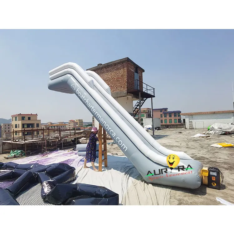 Factory custom gray adults inflatable water slide outdoor kids long inflatable water slide  for swimming