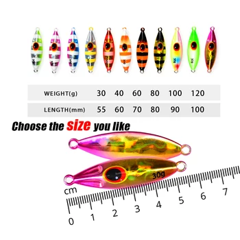 Luminous Customised Slow Bee Metal Jig Pitch Jigging Lure Vertical 40G 60g 80g 100g 120g Jigging Metal Fish Lure with Hook – Metal Jig – view 4