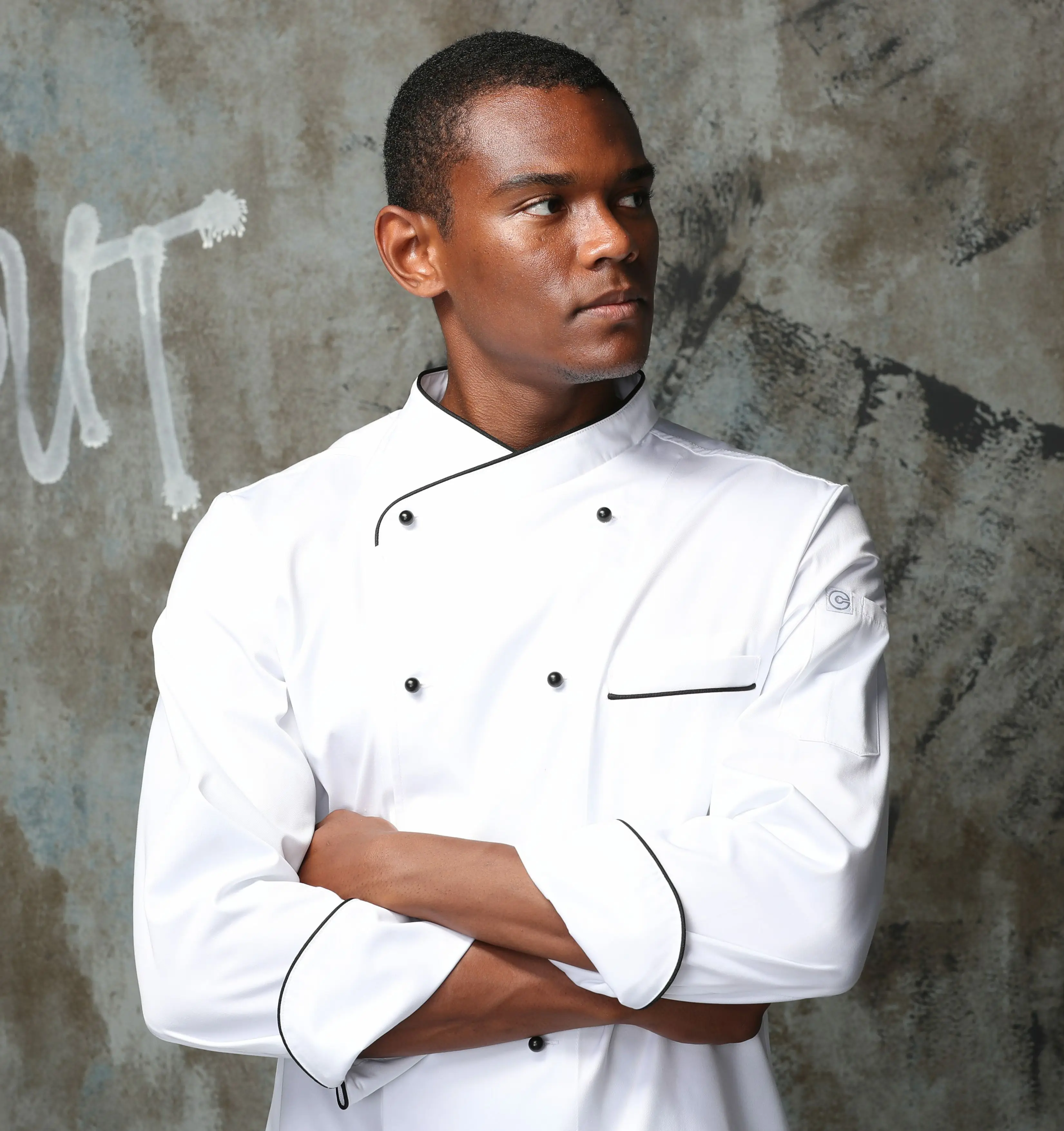 CHECKEDOUT Stud Buttons Unisex Long Sleeve Chef Clothing White Wash  Resistant Chef Restaurant and bar Uniform and Chef Jacket