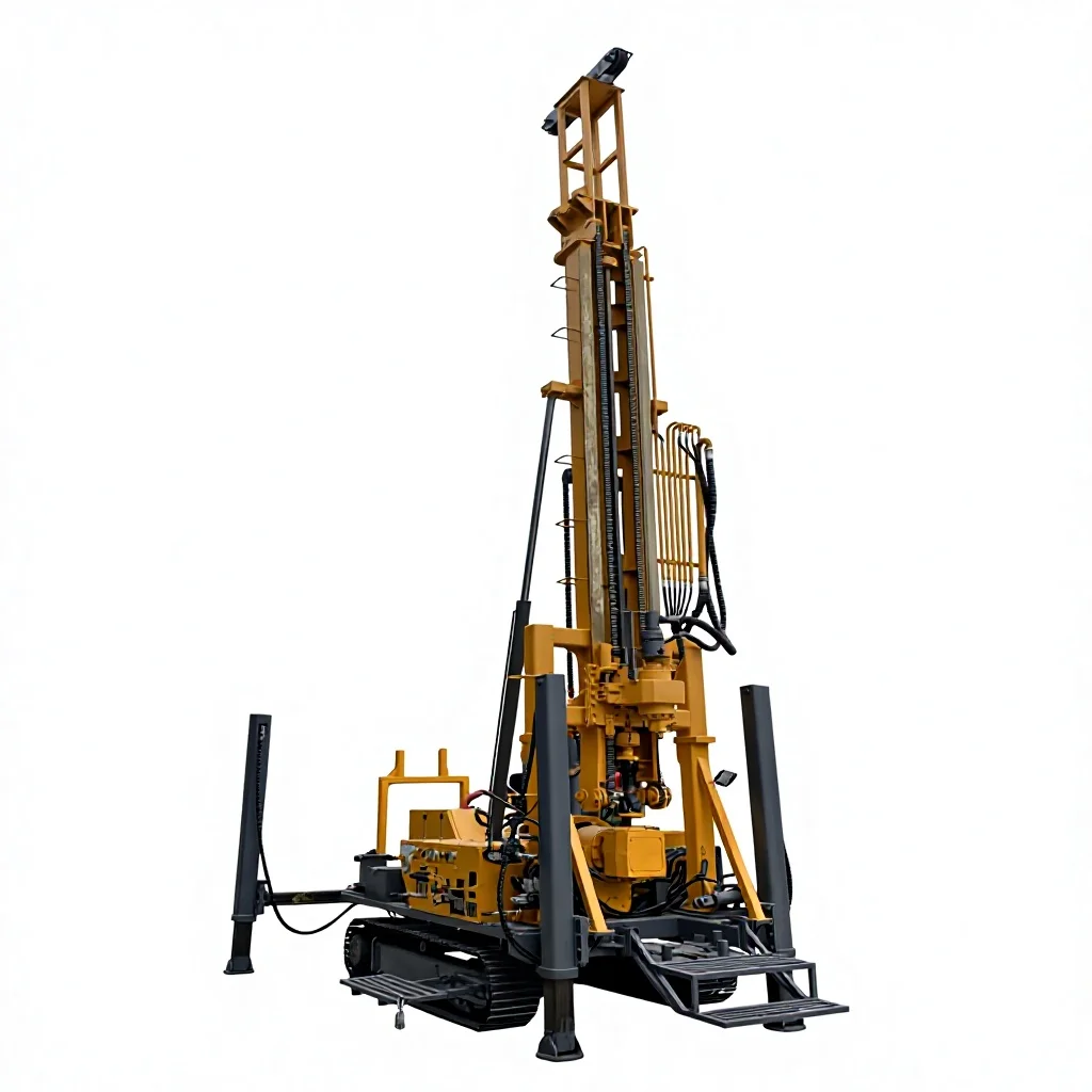 300m Depth High Power Hydraulic Diesel-Powered Rotary Drilling Rig for Water Well Borewell Drilling Multifunctional