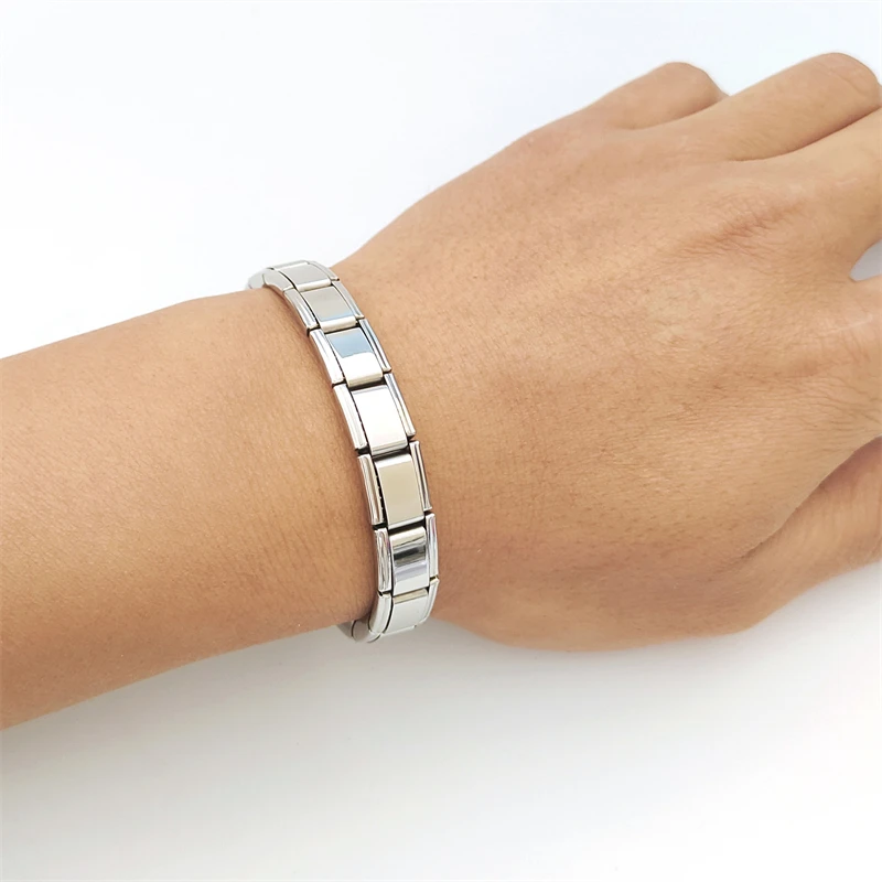 Italian Style 316 Stainless Steel Removable Starter Modular Bracelet for Women Trendy Anniversary Gift Link Bracelets for Men