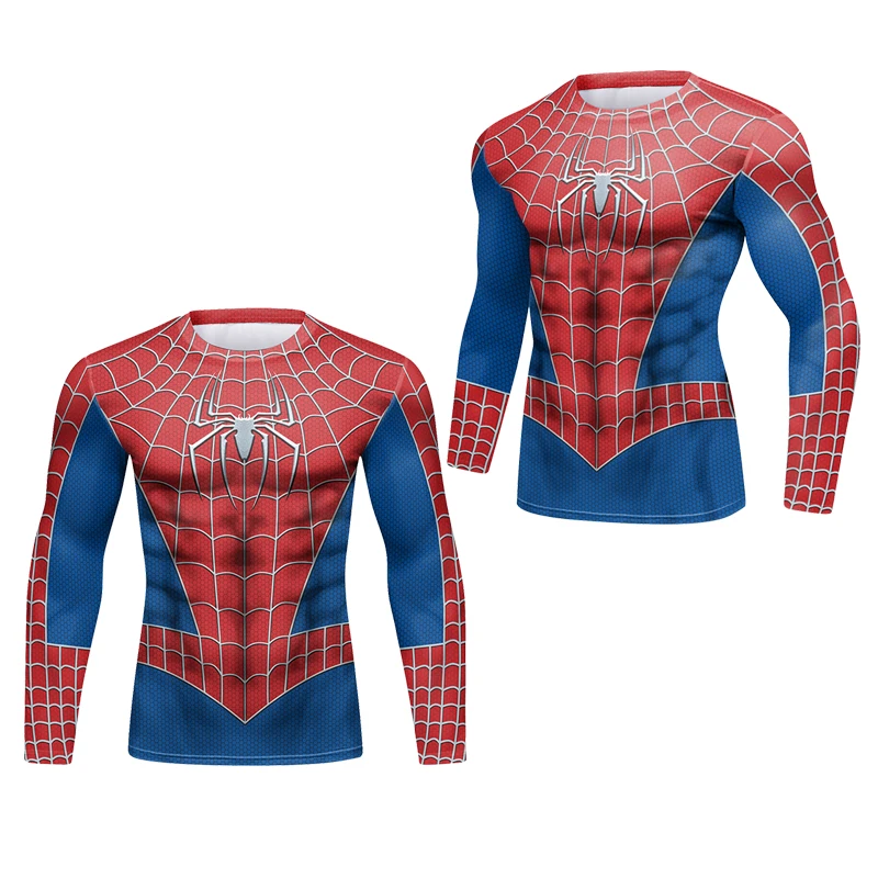 GetUSCart- COOLMAX Spiderman Compression Shirt for Mens 3D Print T-Shirt  Fitness Top (Medium) Red