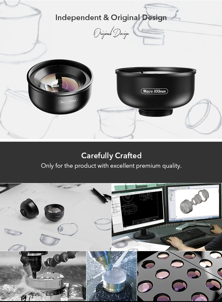 Apexel Best Seller 100mm Macro Glass Phone Lens Portable for iPhone Huawei Mobile Phones Nails Jewelry Eyelashes Photography