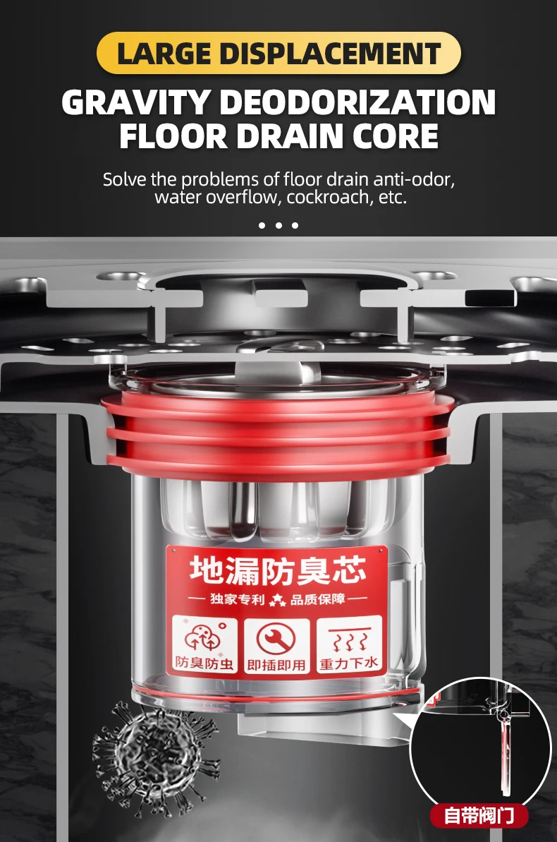 Floor Drain Strainer Core Easy Installation Odor Proof And Anti