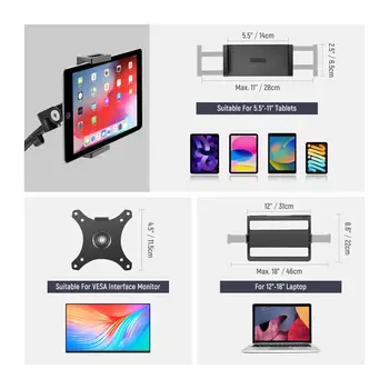 NEEWER DS007 Overhead Camera Stand Desk Mount Rig with 4 Arms for Photography Video Light Ring Light Phone Mount Webcam Mic detail image