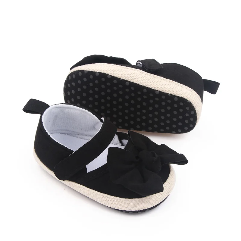 Wholesale Beautiful Bow Design Soft Sole Newborn Infant Baby Girl Shoes factory