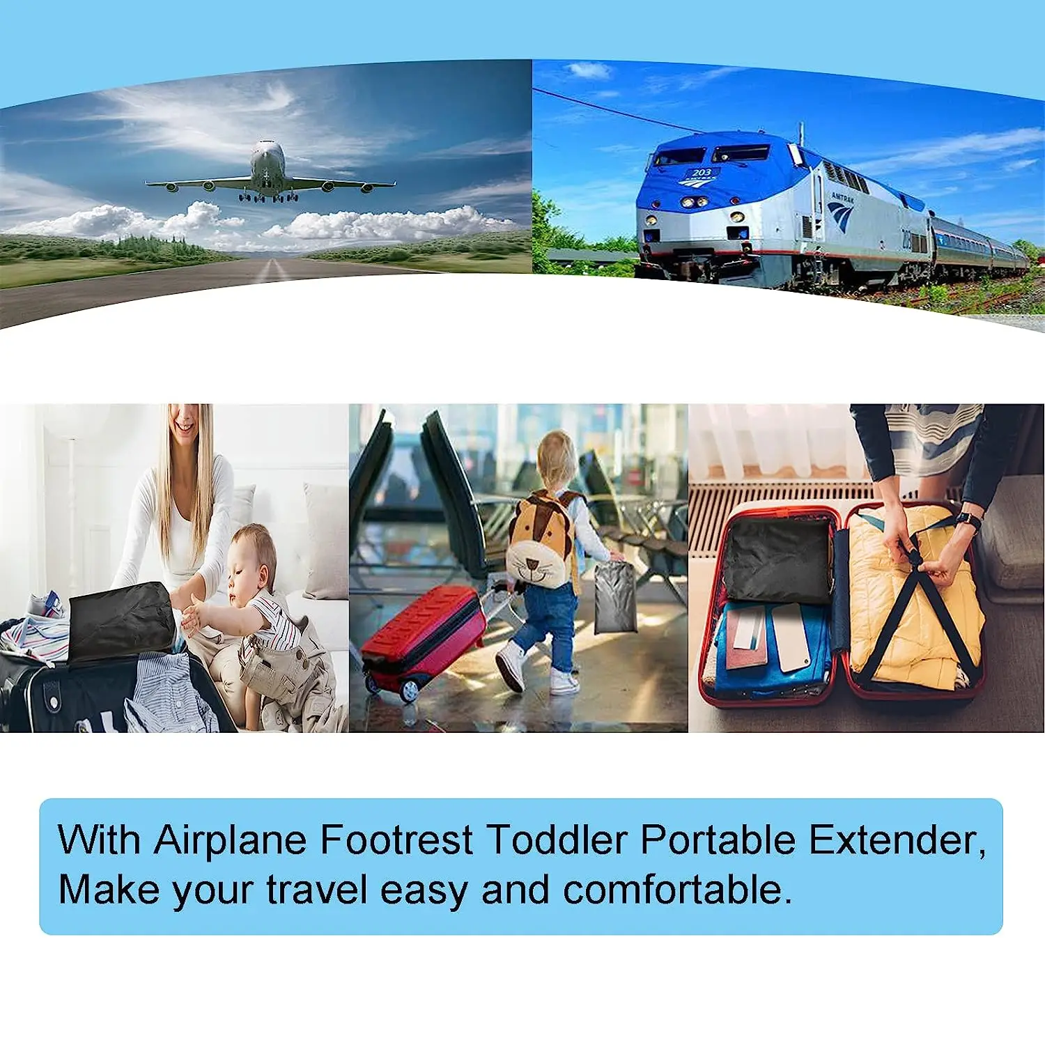 Waterproof Airplane Seat Extender For Kids Toddler Airplane Bed Travel