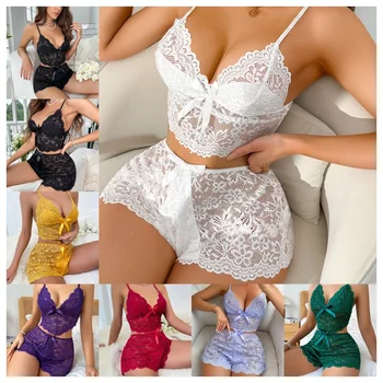 New Women's Casual Pajamas Set Shorts Sleeveless Homestays Front Slit Summer Pajamas Women