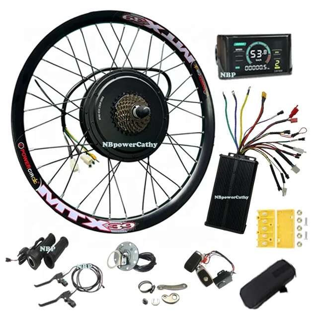 80-90km/h 60V-72V 3000W 142mm Dropout MTX 3000W Ebike Kit MXUS 3K Turbo  3000W High Torque Electric Bike Conversion Kit With 7S