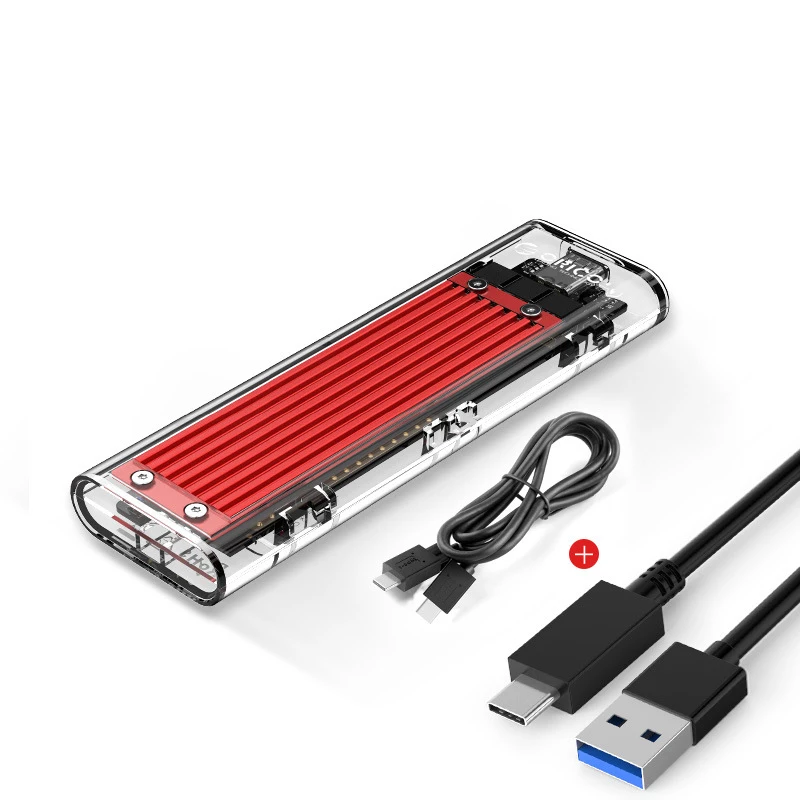 Transparent TYPE-C to M.2 NVMe SSD enclosure USB3.1 to M.2 PCIe hard case