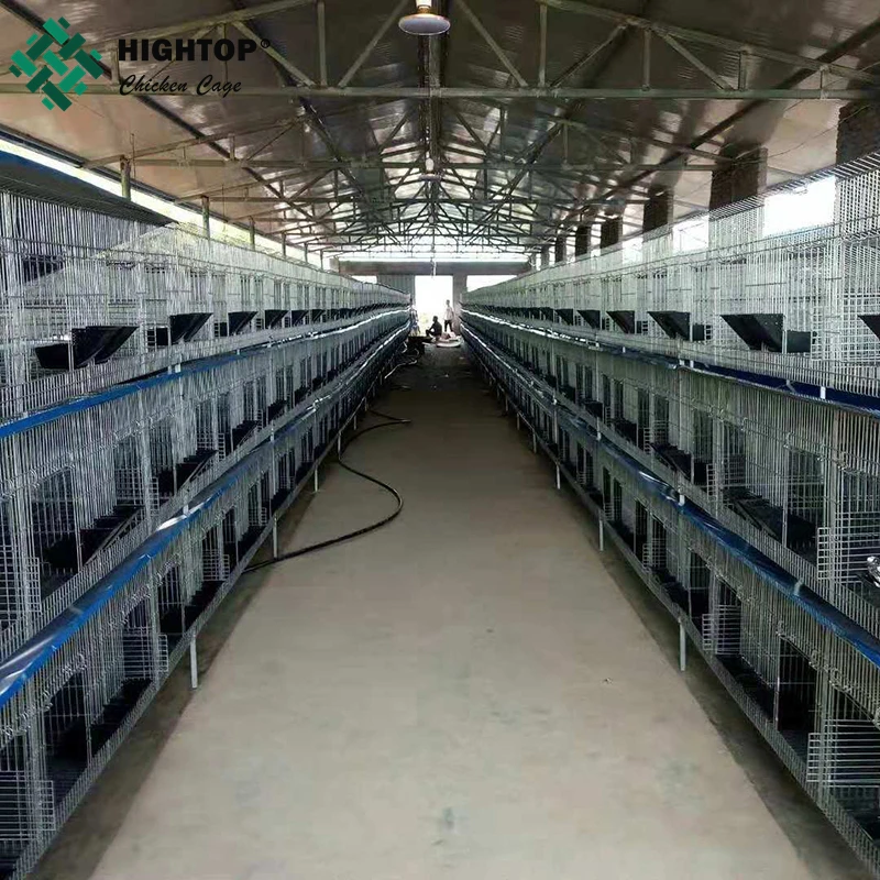 Three Layer Nine Position 2X2 Galvanized Welded Wire Mesh Rabbit Cage With Pull Out Tray