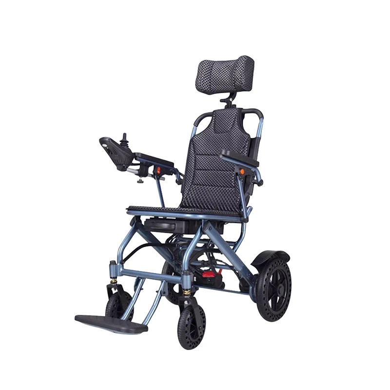 Carbon Fiber Aluminum Alloy Frame Lightweight Breathable Cushion Folding Airplane boarding Electric Wheelchair