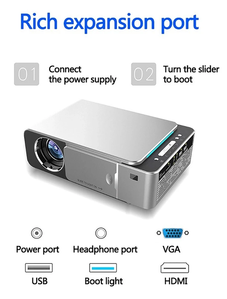 Trending 2020 T6 Projector LED 3000 Lumens Same Screen 720P Smartphone Portable Projector min Led Projector Proyector