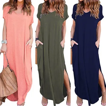 New women's clothing plus size summer dresses 2xl 3xl 4xl 5xl dresses with pockets women fashionable dress for fat women