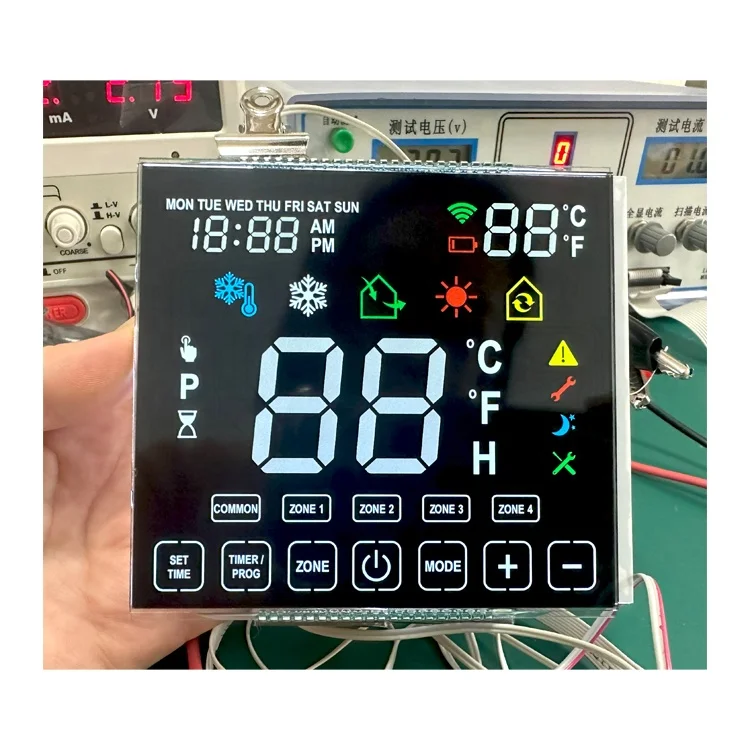 Factory Custom FPC Connect VATN VA VA Type BTN LCD Display Negative Black Background Segment VA Black LCD Display Module