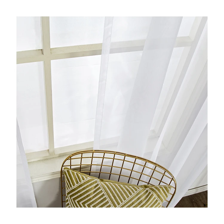 Элегантные прозрачные шторы из 100% полиэстера в европейском стиле со склада в США, мягкие белые тюлевые оконные шторы
