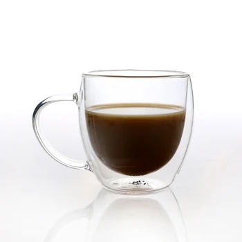 Hot sale  latte cappuccino heated glassware coffee mug double wall glass cups