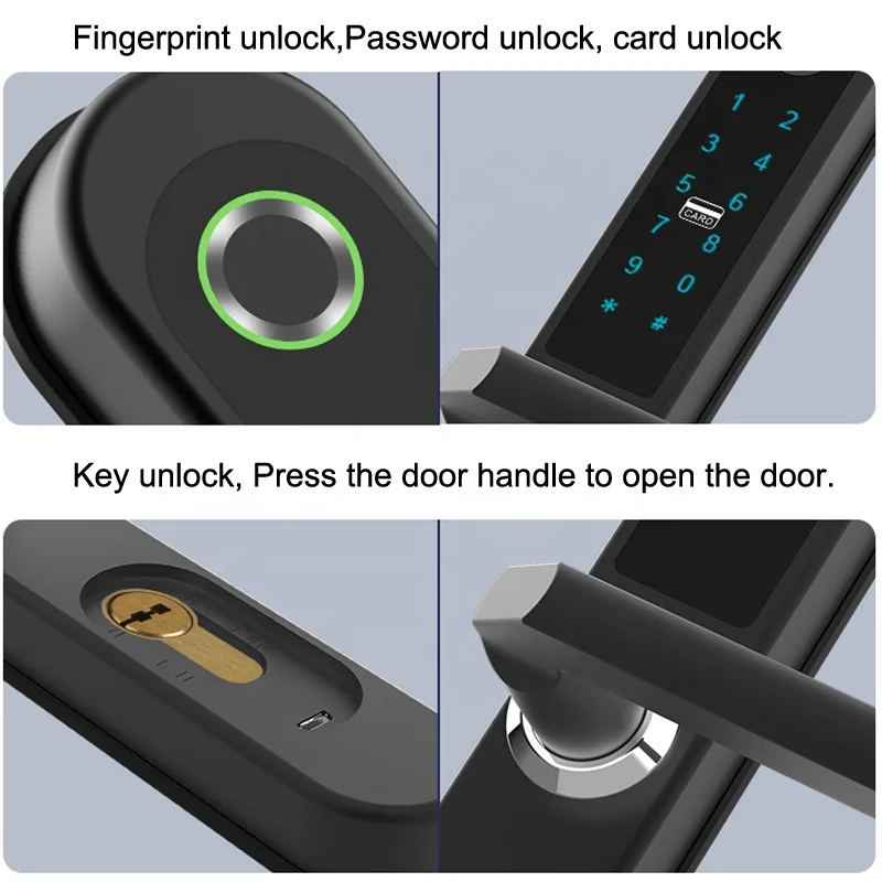 Tuya Smart Move Left and Right Glass Door Lock Electronic Home Office Furniture Security Fingerprint Smart Glass Lock