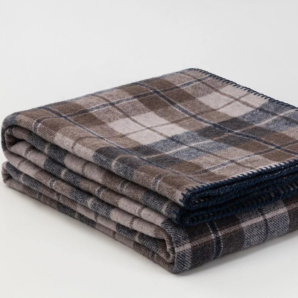 Reversible Check Navy Australian Wool Blanket Double Face Plaid Wool Blanket Popular Winter Bedding Blanket Super King Size Buy Super King Size Thick Blanket Queen Size Wool Blanket Reversible Wool Blanket Product On