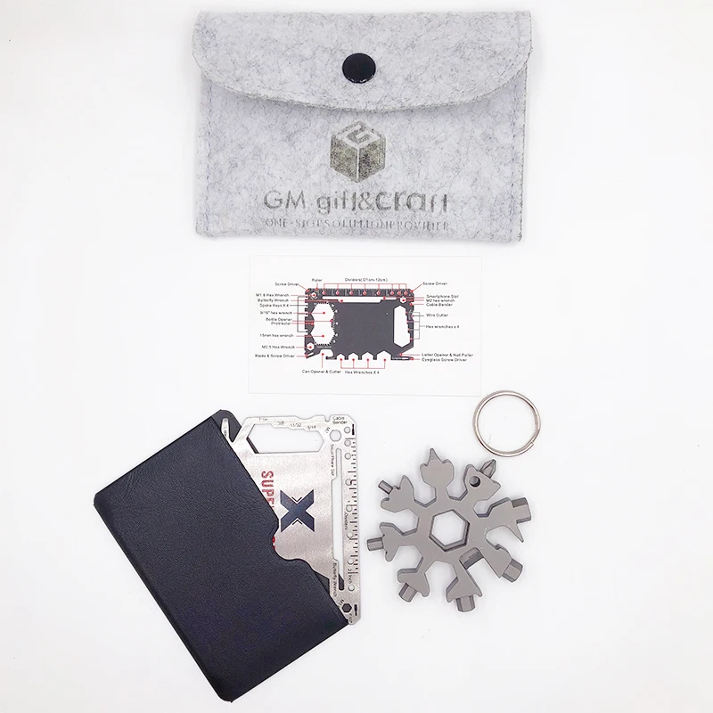 Customized LOGO Stainless Steel  Multi Purpose Multi Function Credit Card Tool Gift Business Card With Print Logo