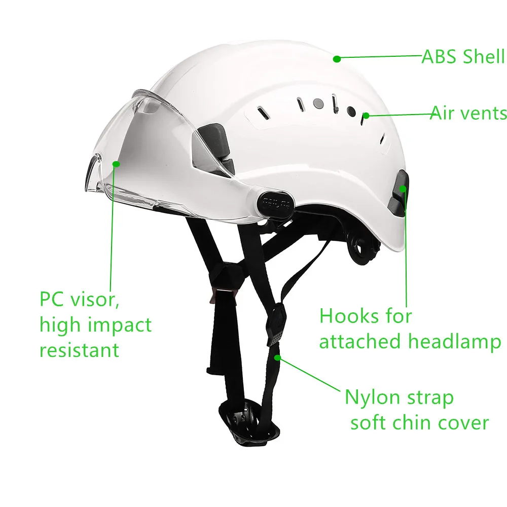 Ant5ppe Safety Helmet With Goggles Visor Industrial Construction Abs Ce ...