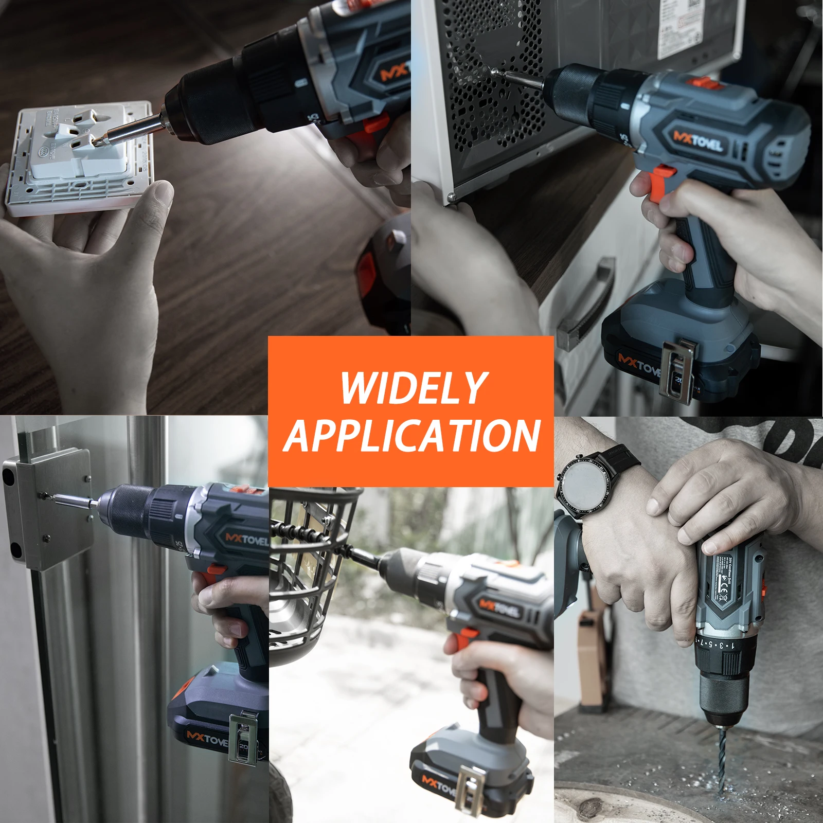 OEM Supported Wholesale Variable Speed 20V Lithium Battery Power Portable Cordless Drill