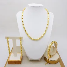 European American Luxury Ladies Suit Wedding Dinner Jewelry High Quality Gold Plated Necklace Bracelet Zircon Simple Anniversary